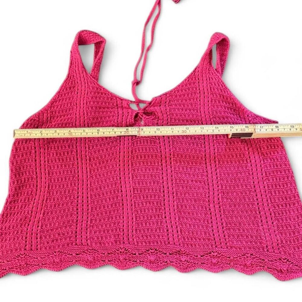 Old Navy Pink Women's Pink Crochet 100% Cotton Top Size S - Picture 6 of 8